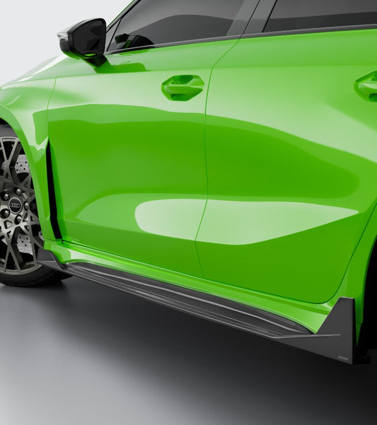 Audi RS3 8Y.5 Facelift 2025-ON with Aftermarket Parts - Side Skirts Dry Pre-preg Carbon Fiber from SOOQOO USA