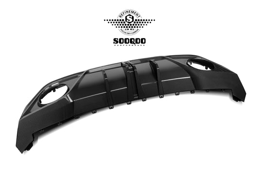 Audi RS3 8Y.5 Facelift 2025-ON with Aftermarket Parts - Rear Diffuser Dry Pre-preg Carbon Fiber from SOOQOO USA