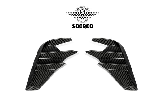 Audi RS3 8Y.5 Facelift 2025-ON with Aftermarket Parts - Rear Side Air Duct Vent Trims Dry Pre-preg Carbon Fiber from SOOQOO USA