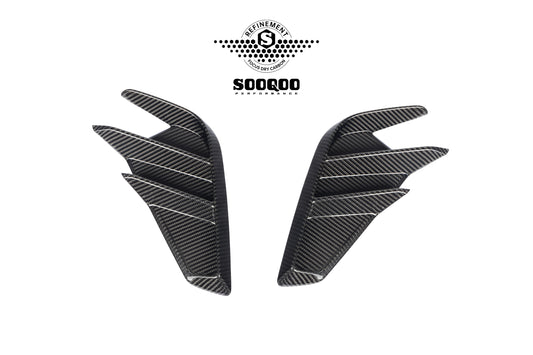 Audi RS3 8Y.5 Facelift 2025-ON with Aftermarket Parts - Rear Side Air Duct Vent Trims Dry Pre-preg Carbon Fiber from SOOQOO USA