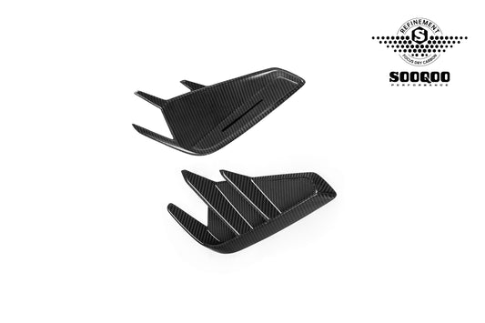 Audi RS3 8Y.5 Facelift 2025-ON with Aftermarket Parts - Rear Side Air Duct Vent Trims Dry Pre-preg Carbon Fiber from SOOQOO USA