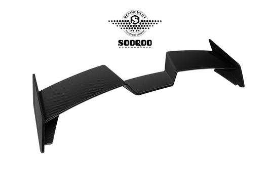 Audi RS3 8Y 8Y.5 2020-ON with Aftermarket Parts - Rear Roof Spoiler Dry Pre-preg Carbon Fiber from SOOQOO USA
