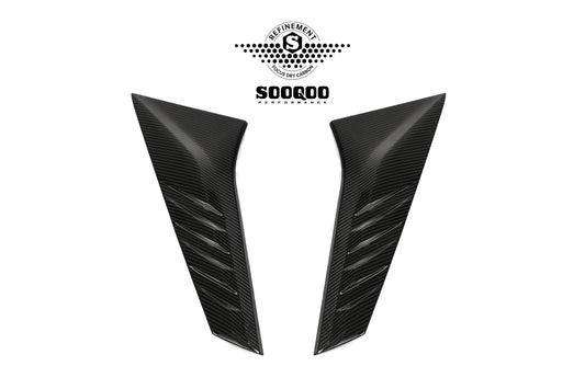 Audi RS3 8Y 8Y.5 2020-ON with Aftermarket Parts - Rear Window Fins Side Louvers Dry Pre-preg Carbon Fiber from SOOQOO USA