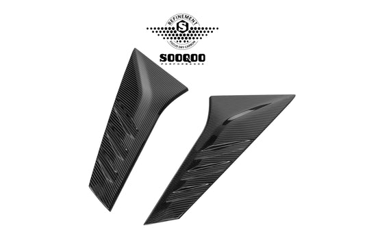 Audi RS3 8Y 8Y.5 2020-ON with Aftermarket Parts - Rear Window Fins Side Louvers Dry Pre-preg Carbon Fiber from SOOQOO USA
