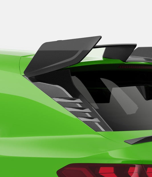 Audi RS3 8Y 8Y.5 2020-ON with Aftermarket Parts - Rear Window Fins Side Louvers Dry Pre-preg Carbon Fiber from SOOQOO USA