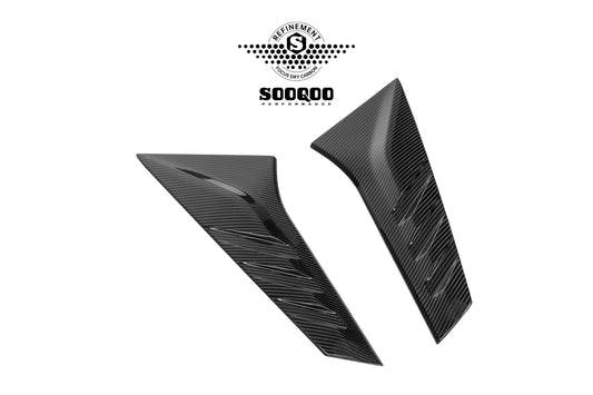 Audi RS3 8Y 8Y.5 2020-ON with Aftermarket Parts - Rear Window Fins Side Louvers Dry Pre-preg Carbon Fiber from SOOQOO USA