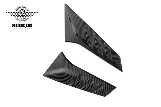 Audi RS3 8Y 8Y.5 2020-ON with Aftermarket Parts - Rear Window Fins Side Louvers Dry Pre-preg Carbon Fiber from SOOQOO USA
