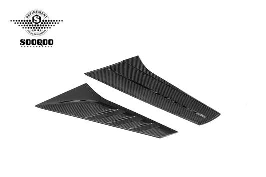 Audi RS3 8Y 8Y.5 2020-ON with Aftermarket Parts - Rear Window Fins Side Louvers Dry Pre-preg Carbon Fiber from SOOQOO USA