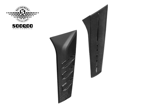 Audi RS3 8Y 8Y.5 2020-ON with Aftermarket Parts - Rear Window Fins Side Louvers Dry Pre-preg Carbon Fiber from SOOQOO USA