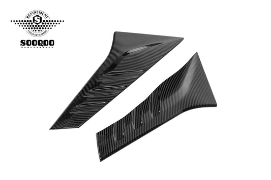 Audi RS3 8Y 8Y.5 2020-ON with Aftermarket Parts - Rear Window Fins Side Louvers Dry Pre-preg Carbon Fiber from SOOQOO USA