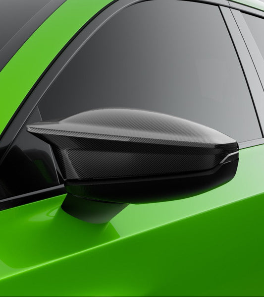 Audi RS3 8Y 8Y.5 2020-ON (Left Hand Drive Only) with Aftermarket Parts - With Lane Keep Assist Mirror Caps Dry Pre-preg Carbon Fiber from SOOQOO USA