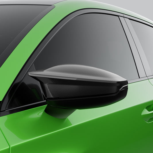 Audi RS3 8Y 8Y.5 2021-ON (Left Hand Drive Only) with Aftermarket Parts - Without Lane Keep Assist Mirror Caps Dry Pre-preg Carbon Fiber from SOOQOO USA