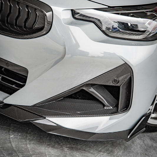 BMW 2 Series M240i 230i G42 2022 2023 2024 with Aftermarket Parts - Front Side Vent Trim Replacement?Pre-preg Carbon Fiber from SOOQOO USA