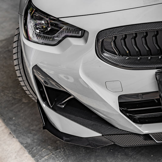 BMW 2 Series M240i 230i G42 2022 2023 2024 with Aftermarket Parts - Front Side Vent Trim Replacement?Pre-preg Carbon Fiber from SOOQOO USA