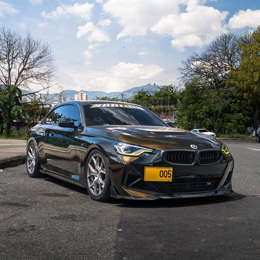 BMW 2 Series M240i 230i G42 2022 2023 2024 with Aftermarket Parts - Side Skirts Pre-preg Carbon Fiber from SOOQOO USA