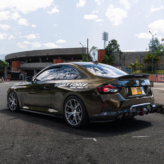 BMW 2 Series M240i G42 2022 2023 2024 with Aftermarket Parts - Rear Bumper Lower Canards Trim?Pre-preg Carbon Fiber from SOOQOO USA