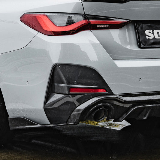 BMW 4 Series Gran Coupe M440i 430i G26 2022 2023 2024 2025 with Aftermarket Parts - V1 & V2 Rear Diffuser & Canards?Pre-preg Carbon Fiber from SOOQOO USA