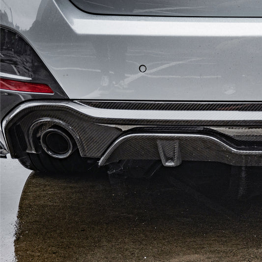 BMW 4 Series Gran Coupe M440i 430i G26 2022 2023 2024 2025 with Aftermarket Parts - V1 & V2 Rear Diffuser & Canards?Pre-preg Carbon Fiber from SOOQOO USA