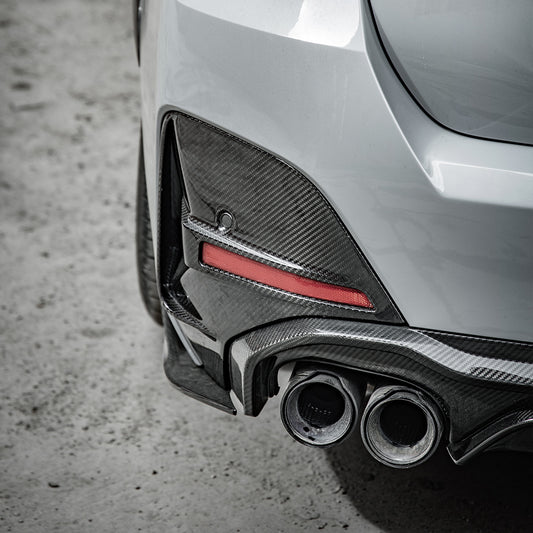 BMW 4 Series Gran Coupe M440i 430i G26 2022 2023 2024 2025 with Aftermarket Parts - V1 & V2 Rear Diffuser & Canards?Pre-preg Carbon Fiber from SOOQOO USA