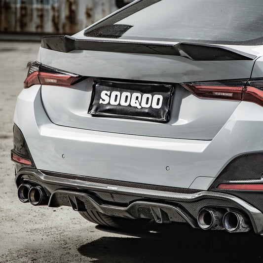 BMW 4 Series Gran Coupe M440i 430i G26 2022 2023 2024 2025 with Aftermarket Parts - V1 & V2 Rear Diffuser & Canards?Pre-preg Carbon Fiber from SOOQOO USA