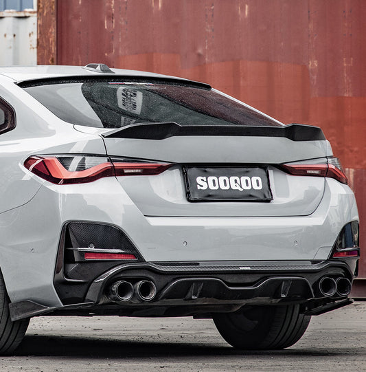 BMW 4 Series Gran Coupe M440i 430i G26 2022 2023 2024 2025 with Aftermarket Parts - V1 & V2 Rear Diffuser & Canards?Pre-preg Carbon Fiber from SOOQOO USA