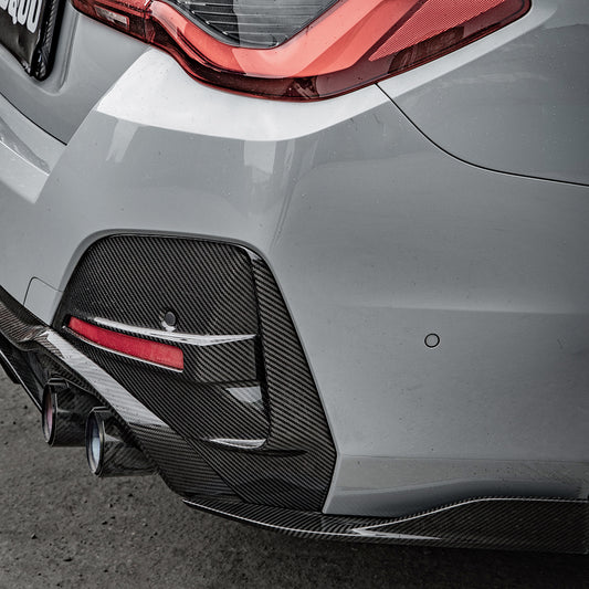 BMW 4 Series Gran Coupe M440i 430i G26 2022 2023 2024 2025 with Aftermarket Parts - V1 & V2 Rear Diffuser & Canards?Pre-preg Carbon Fiber from SOOQOO USA