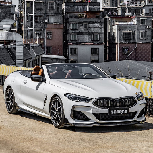 BMW 8 Series M850 840i G14 G15 G16 2018 2019 2020 2021 2022 2023 2024 with Aftermarket Parts - ?X Style Front Canards Pre-preg Carbon Fiber from SOOQOO USA