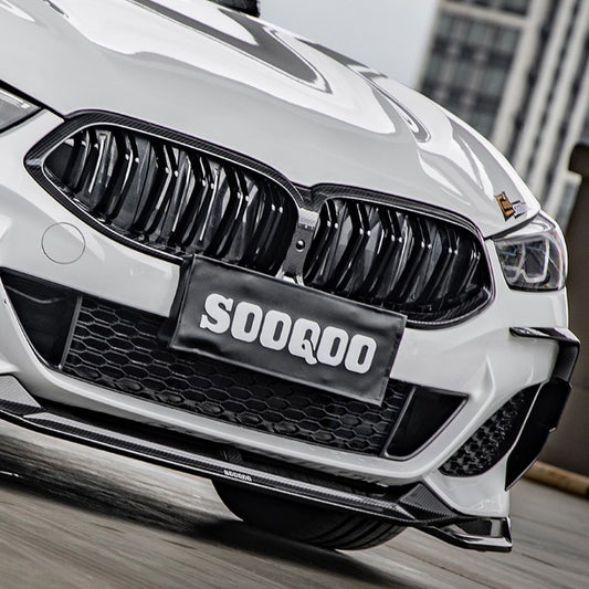 BMW 8 Series M850 840i G14 G15 G16 2018 2019 2020 2021 2022 2023 2024 with Aftermarket Parts - ?Front Lip Pre-preg Carbon Fiber from SOOQOO USA