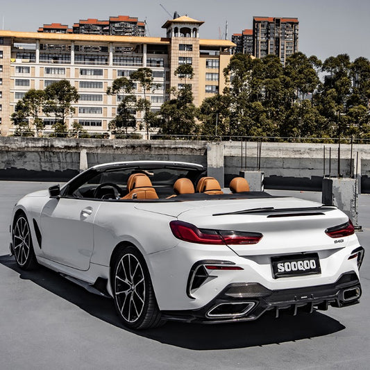 BMW 8 Series M850 840i G14 G15 2018 2019 2020 2021 2022 2023 2024 & M8 F91 F92 2019 2020 2021 2022 2023 2024 with Aftermarket Parts - Side Skirts Pre-preg?Carbon Fiber from SOOQOO USA