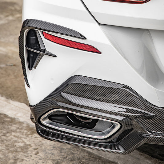 BMW 8 Series M850 840i G14 G15 G16 2018-ON with Aftermarket Parts - X-A Rear Bumper Vent Outter Trims Dry Pre-preg Carbon Fiber from SOOQOO USA