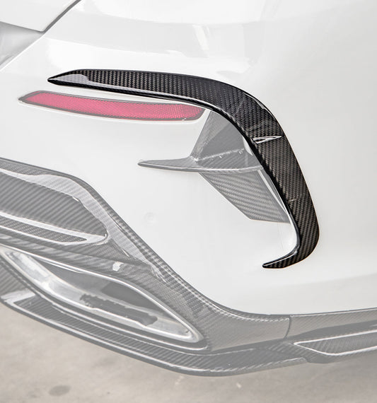 BMW 8 Series M850 840i G14 G15 G16 2018-ON with Aftermarket Parts - X-A Rear Bumper Vent Outter Trims Dry Pre-preg Carbon Fiber from SOOQOO USA