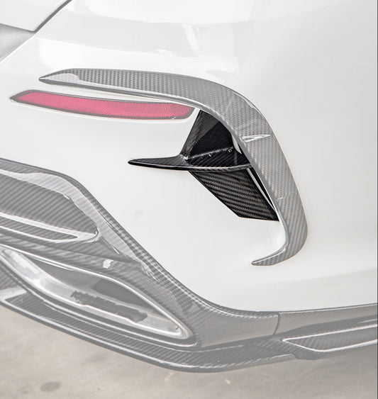 BMW 8 Series M850 840i G14 G15 G16 2018-ON with Aftermarket Parts - X-B Rear Bumper Vent Inner Trims Dry Pre-preg Carbon Fiber from SOOQOO USA