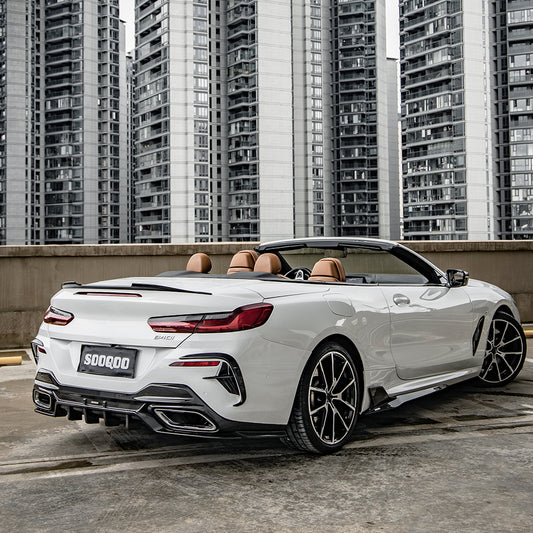 BMW 8 Series M850 840i G14 G15 G16 2018-ON with Aftermarket Parts - X-B Rear Bumper Vent Inner Trims Dry Pre-preg Carbon Fiber from SOOQOO USA