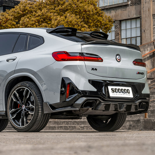 BMW X4M X4MC F98 (Fits Both Pre-LCI & LCI) 2019-ON & X4 G02 (Fits Both Pre-LCI & LCI) 2019-ON with Aftermarket Parts - Rear Lip Spoiler Carbon Fiber from SOOQOO USA