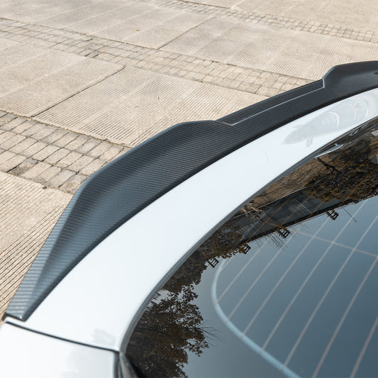 BMW X4M X4MC F98 (Fits Both Pre-LCI & LCI) 2019-ON & X4 G02 (Fits Both Pre-LCI & LCI) 2019-ON with Aftermarket Parts - Rear Lip Spoiler Carbon Fiber from SOOQOO USA