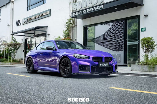 BMW M2 M2C G87 2023-ON with Aftermarket Parts - B Style Front Lip Carbon Fiber from SOOQOO USA
