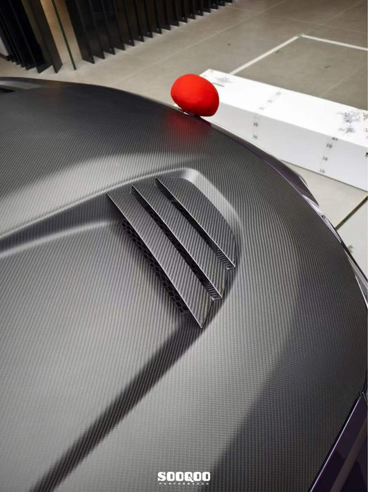 BMW M2CS M2 G87 2023-ON & 2 Series M240i 230i G42 2022-ON with Aftermarket Parts - Hood Bonnet & Garnish Dry Pre-preg Carbon Fiber / FRP from SOOQOO USA
