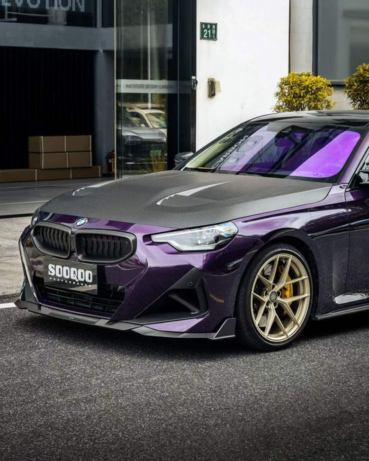 BMW M2CS M2 G87 2023-ON & 2 Series M240i 230i G42 2022-ON with Aftermarket Parts - Hood Bonnet & Garnish Dry Pre-preg Carbon Fiber / FRP from SOOQOO USA
