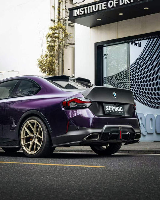 BMW 2 Series M240i 230i G42 2022 2023 2024 with Aftermarket Parts - Without Light Rear Diffuser?Pre-preg Carbon Fiber from SOOQOO USA