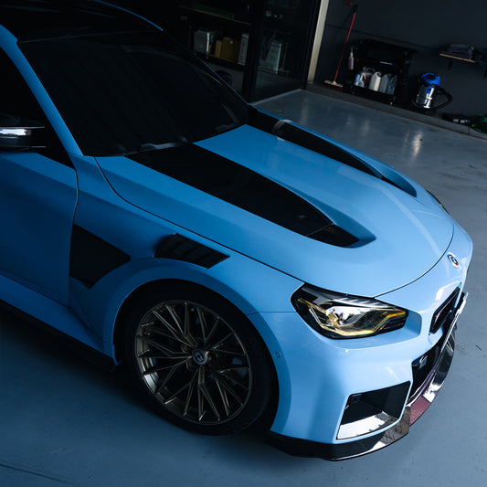 BMW M2CS M2 G87 2023-ON & 2 Series M240i 230i G42 2022-ON with Aftermarket Parts - V2 Front Fenders Dry Pre-preg Carbon Fiber from SOOQOO USA