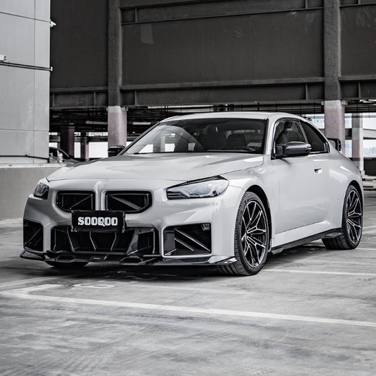 BMW M2 M2C G87 2023-ON with Aftermarket Parts - A Style Front Lip Carbon Fiber from SOOQOO USA