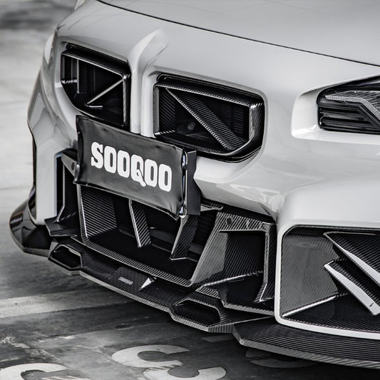 BMW M2 M2C G87 2023-ON with Aftermarket Parts - A Style Front Lip Carbon Fiber from SOOQOO USA