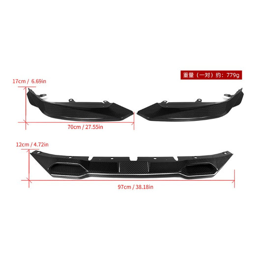 BMW M2 M2C G87 2023-ON with Aftermarket Parts - A Style Front Lip Carbon Fiber from SOOQOO USA