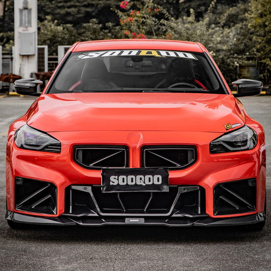 BMW M2 M2C G87 2023-ON with Aftermarket Parts - B Style Front Lip Carbon Fiber from SOOQOO USA