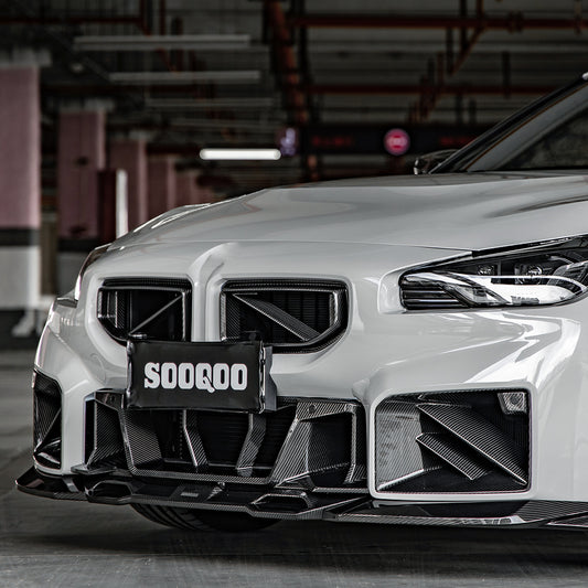 BMW M2 M2C G87 2023 2024 with Aftermarket Parts - Front Center Vent Trim Grill Replacement Carbon Fiber from SOOQOO USA