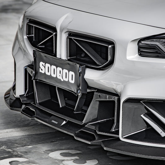 BMW M2 M2C G87 2023 2024 with Aftermarket Parts - Front Center Vent Trim Grill Replacement Carbon Fiber from SOOQOO USA