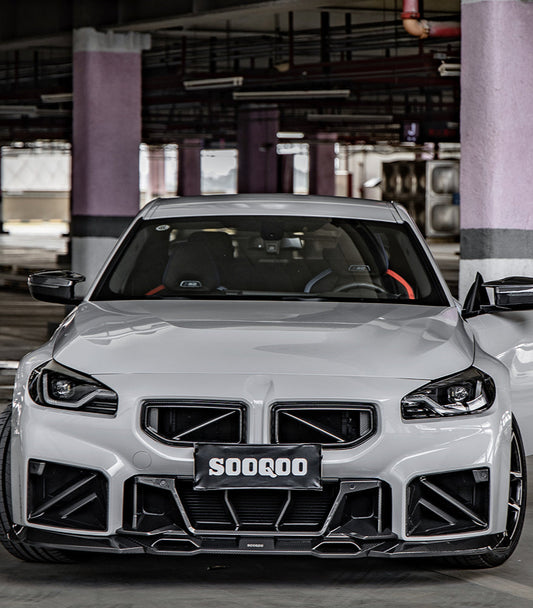 BMW M2 M2C G87 2023 2024 with Aftermarket Parts - Front Center Vent Trim Grill Replacement Carbon Fiber from SOOQOO USA