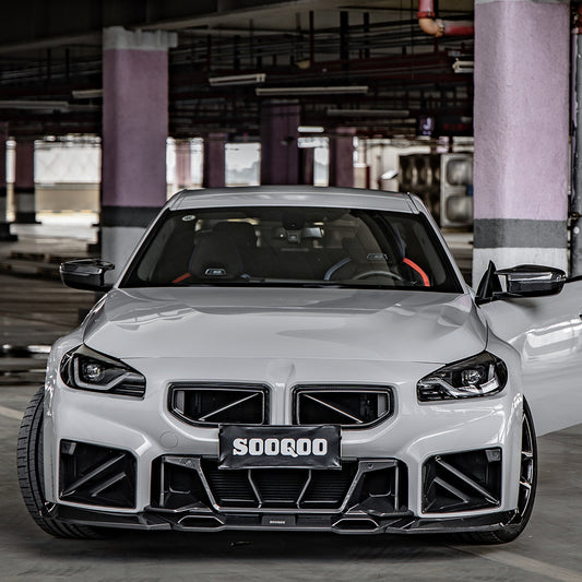 BMW M2 M2C G87 2023 2024 with Aftermarket Parts - Front Kidney Grill Carbon Fiber from SOOQOO USA