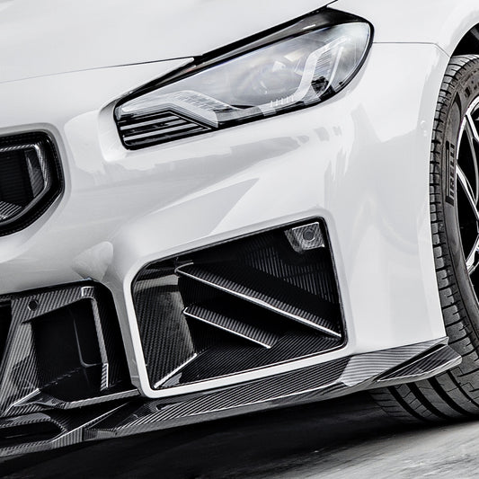 BMW M2 M2C G87 2023 2024 with Aftermarket Parts - Front Side Vent Trim Replacement?Carbon Fiber from SOOQOO USA