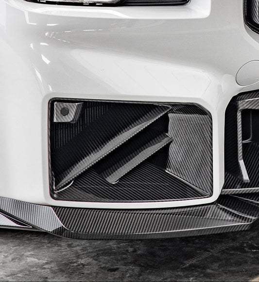 BMW M2 M2C G87 2023 2024 with Aftermarket Parts - Front Side Vent Trim Replacement?Carbon Fiber from SOOQOO USA